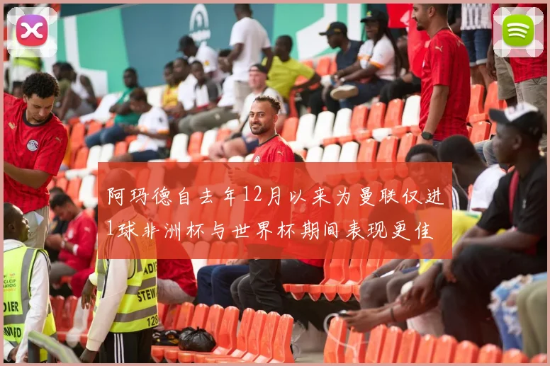阿玛德自去年12月以来为曼联仅进1球非洲杯与世界杯期间表现更佳